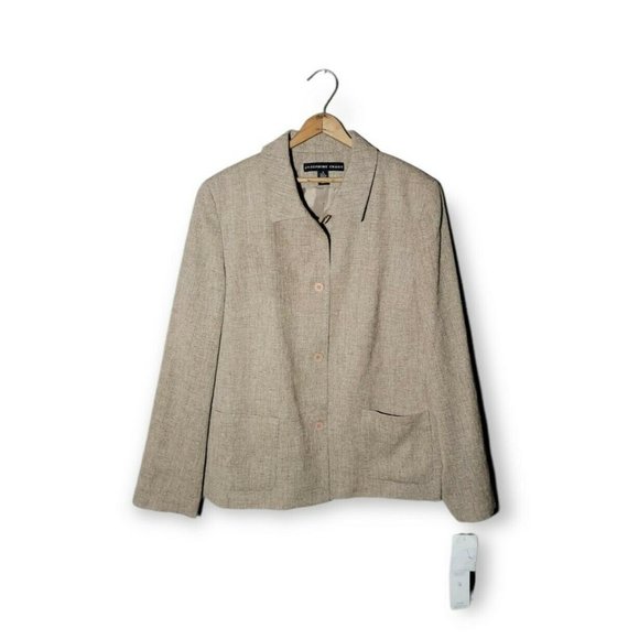 Josephine Chaus Button Down Rich Brown Expedition Blazer 16 Womens - Picture 1 of 9